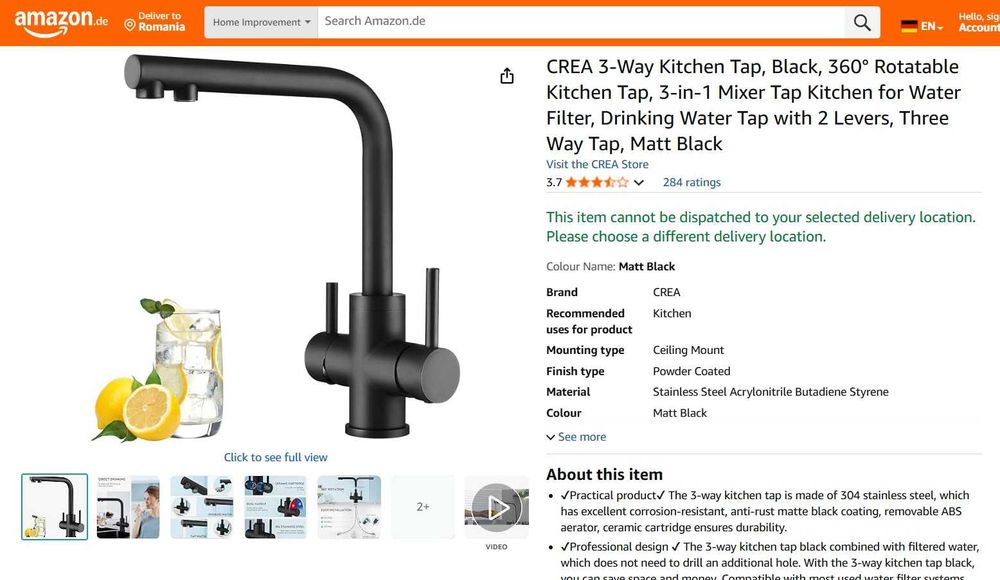 Robinet de bucătărie CREA 3-in-1 rotativ la 360°