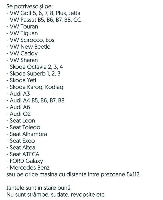 Vand jante gama vag pe 16"