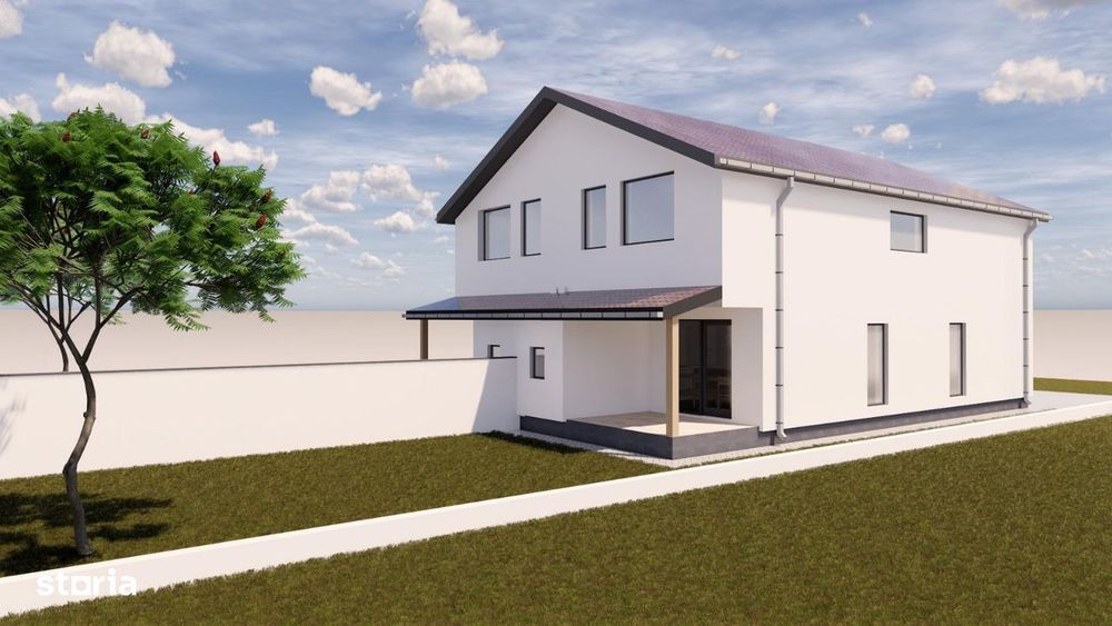 Duplex cu 4 camere, 100 mp utili, 10 mp terasa, 305 mp teren  - Sag