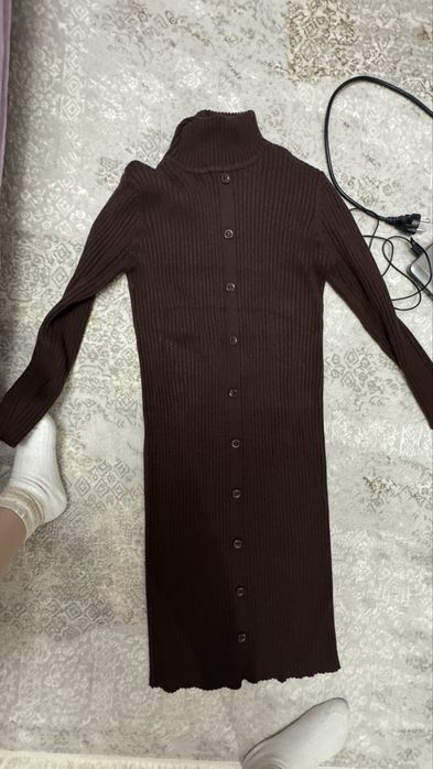 Платье лапша теплый коричневый 44-46