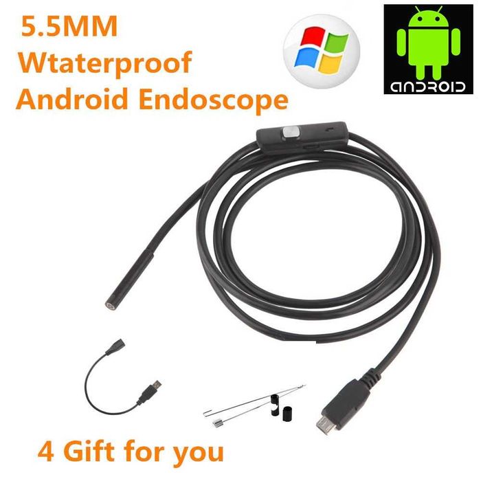 Водоустойчив ендоскоп 1.5/3.5 метра, φ5.5мм за Андроид и windows