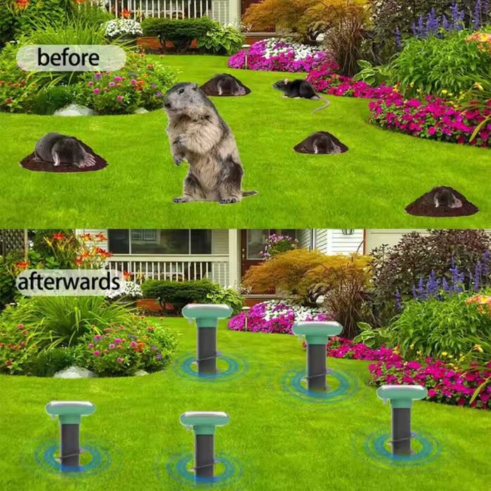 Отпугиватель крыс, змей, сусликов, мышей, кротов, на солнечной батарее