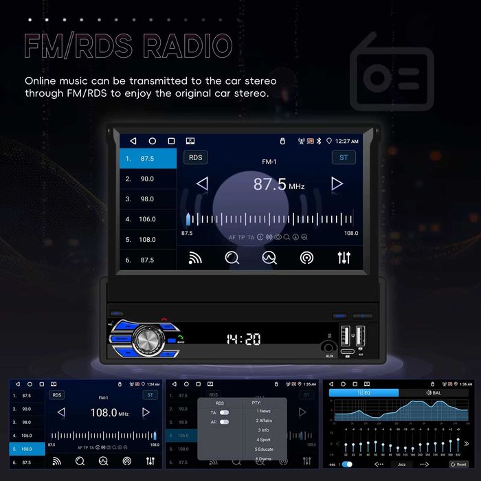 Мултимедия плеър единичен дин навигация за кола автомобил Android 1DIN