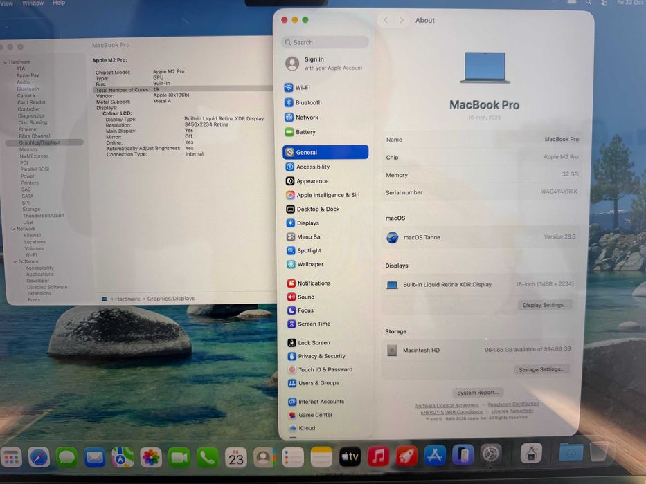 MacBook Pro 16" M2 PRO 12-Core CPU, 19-Core GPU, 32GB RAM, 1TB SSD