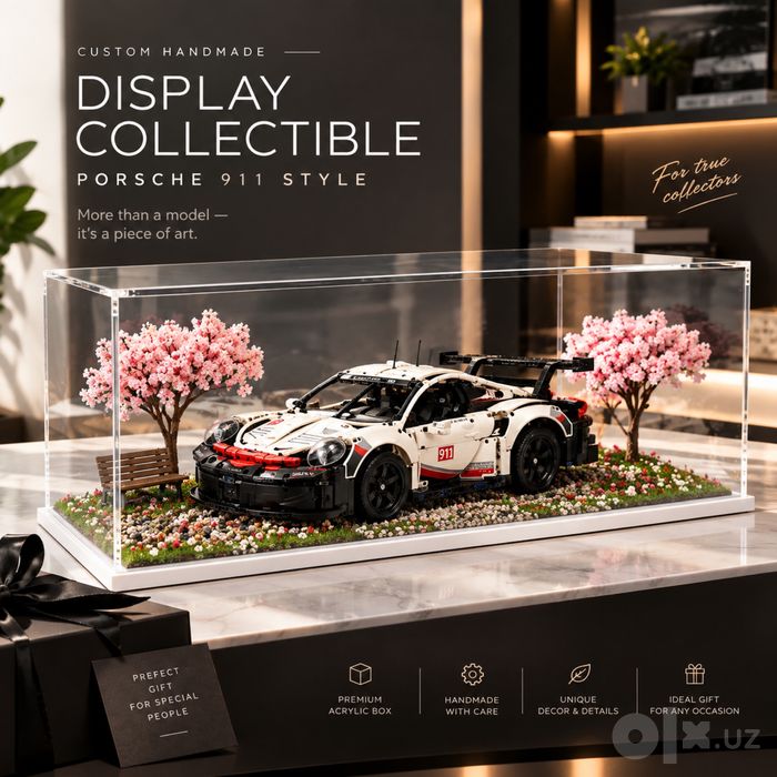 LEGO PORSCHE 911 в авторской диораме с акриловым боксом