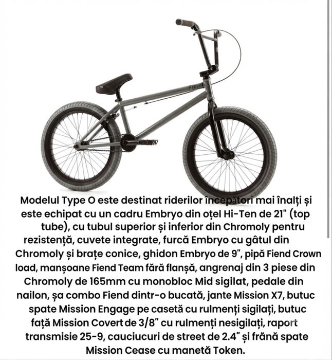 Bicicleta BMX Fiend Type O XL