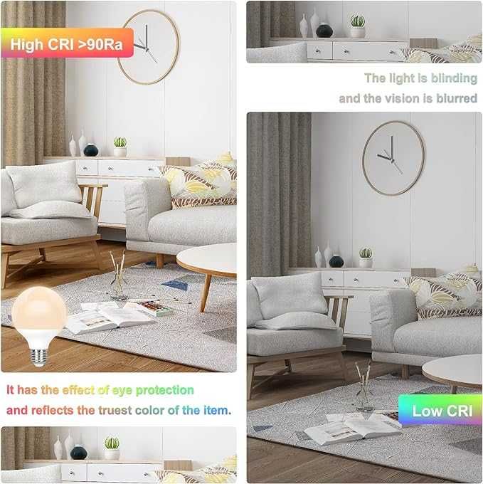 set 4 becuri RGB , 9W, E27 LED, Dimabile