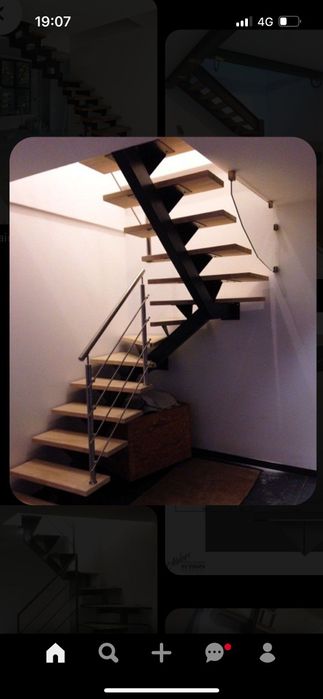 Scari de interior din trepte de lemn