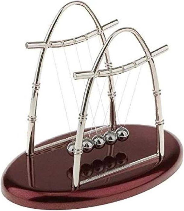 Pendulul lui Newton 5 bile, cadou original pentru birou, 23 x 14 cm