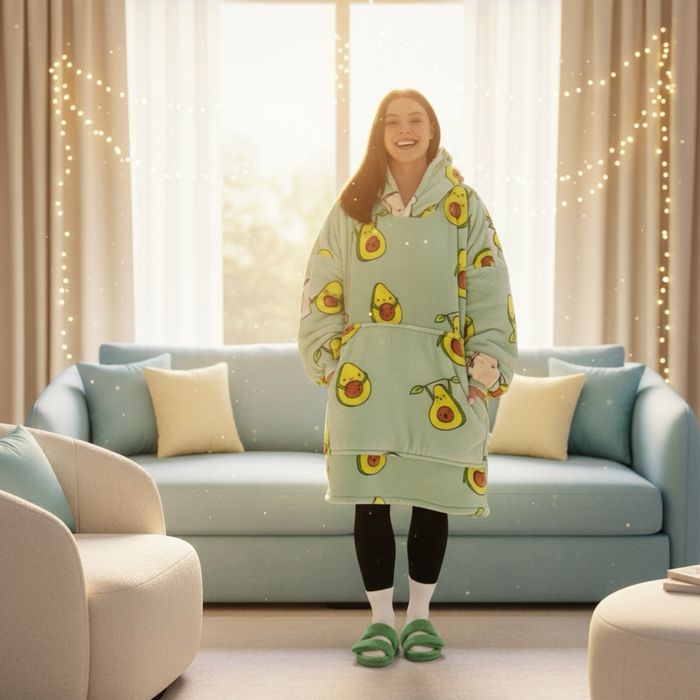 Плед худи теплые