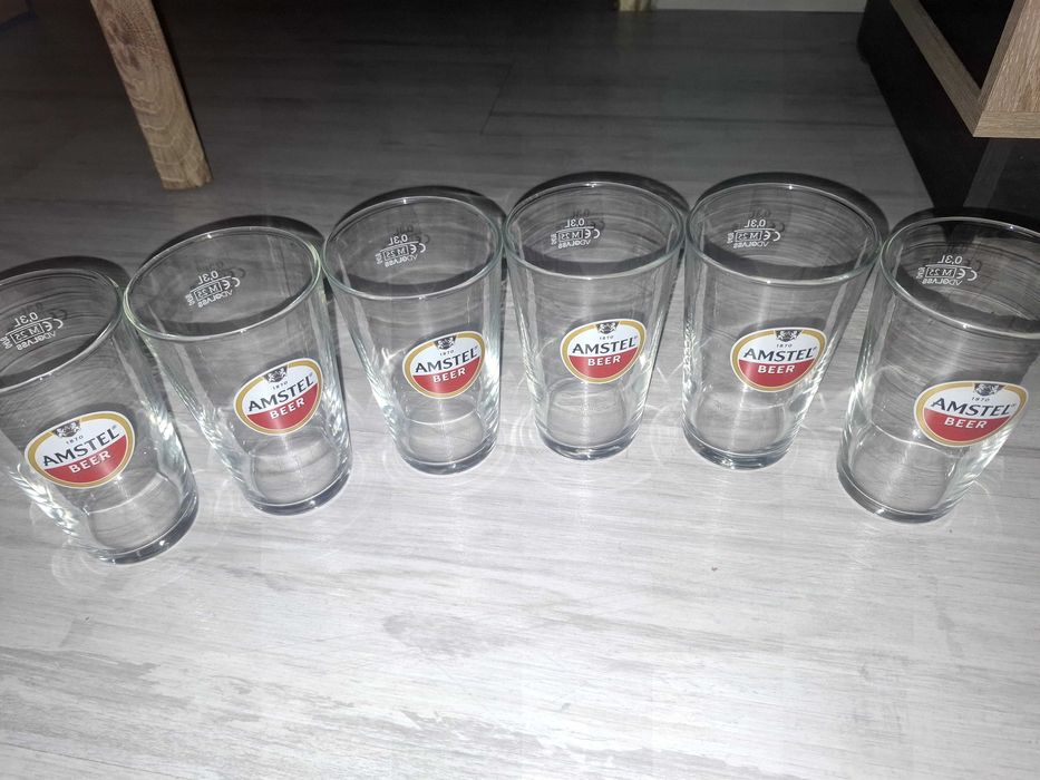 Set 6 pahare de bere "Amstel"Nou 0,3L