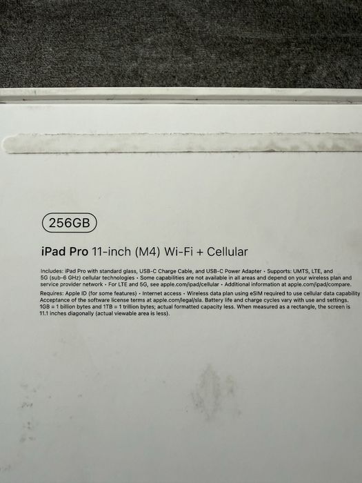 Ipad pro M4 11 wi-fi cellular256 gb  Топ