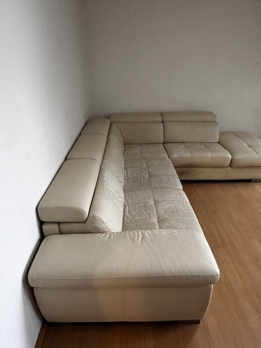 Кожен разтегателен диван за претапициране