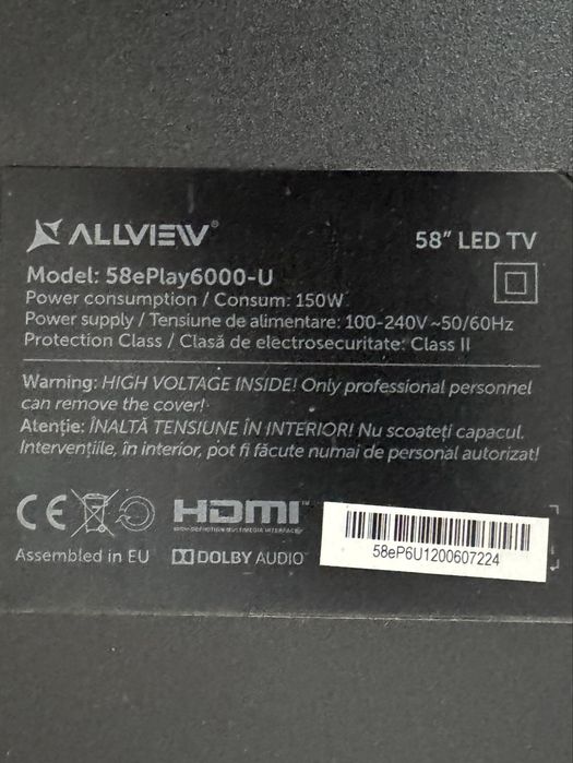 Led Tv Allview 58”