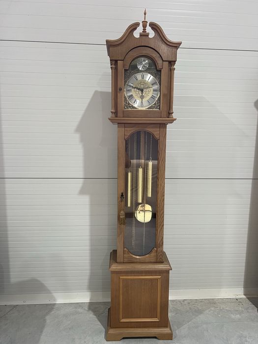 Ceas Pendul Podea Lemn Masiv Tempus Fugit Vintage