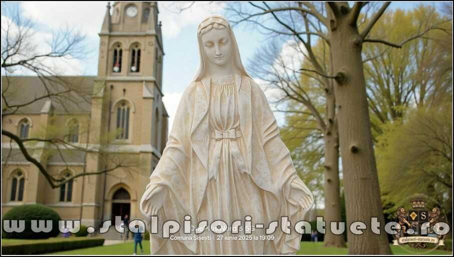 Statuetă fecioara Maria, galben antichizat, model S97.