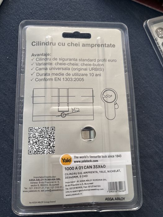 Yale butuc cilindru usa metalica nou yala 35x40