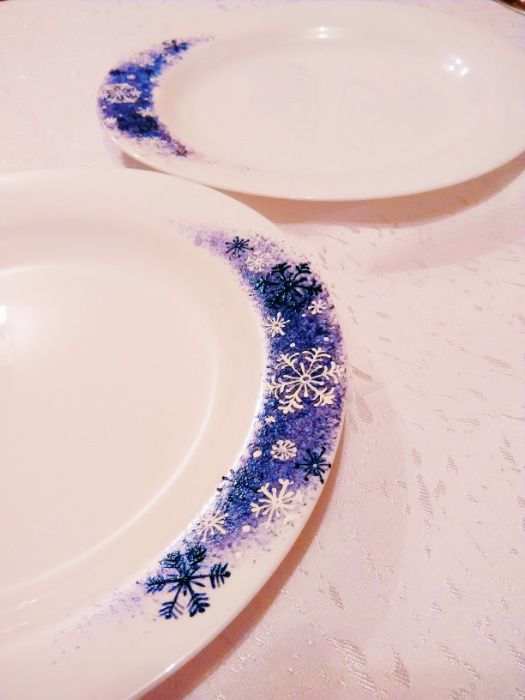 Ново! Рисувани чинии Luminarc 25,5см; 27,5 - 6бр