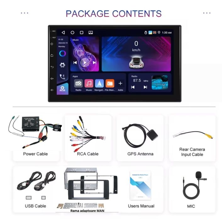 Navigatie MAN TGX TGS TGA TGL  2007-2020 optional cablu ptr subwoofer