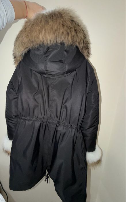 Дамско зимно яке с естествен косъм - Парка