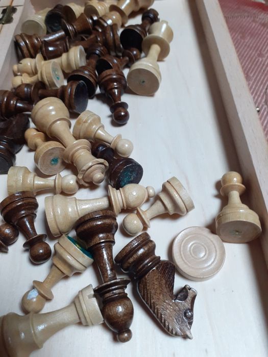 Шах ретро.Посребрени  фигури за шах