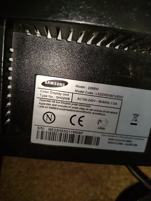 Monitor de 22 inchi [ 55,56 cm ], firma Samsung syncmaster 226BW