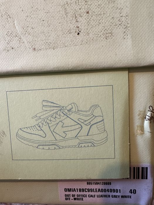 OFF-White Out Of Office OOO Low Tops Grey White