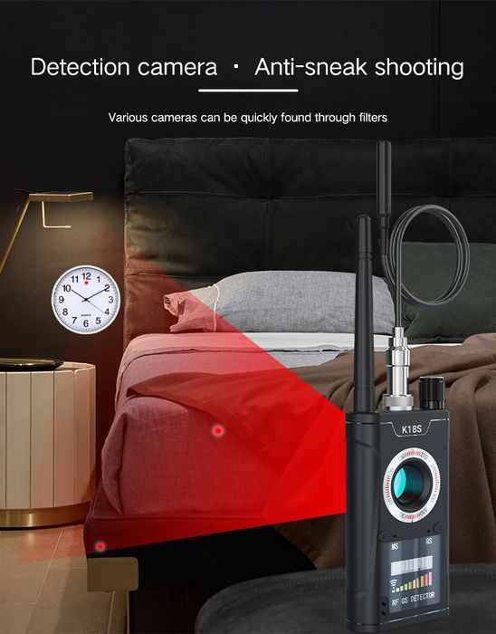 K18S GPS / RF анти-жо-сус детектор — камера, GPS трекерларни аниқловчи