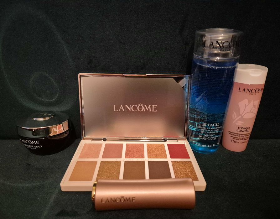 Lancome- палитра, червило, околоочен крем Génifique, тоник, двуфазен дегримьор