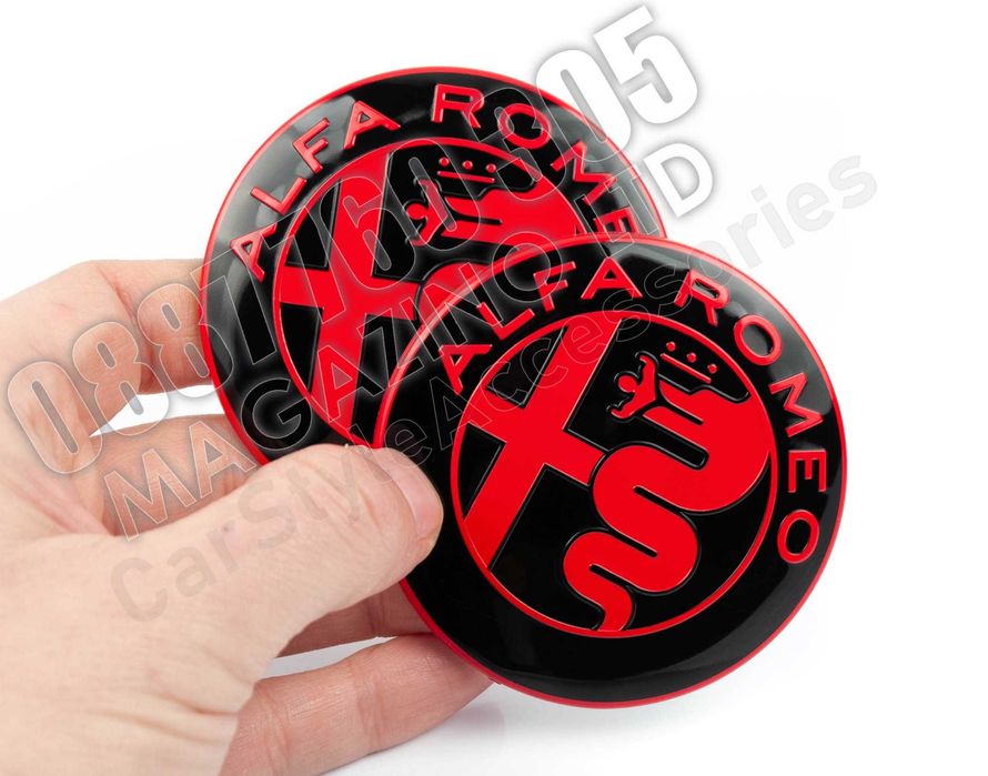 Червени Емблеми за Алфа Ромео 2бр. 147 159 Brera Mito Giulietta