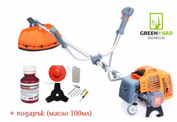 Бензинов тример за трева GREENYARD 52 cc,  моторна коса,  храсторез