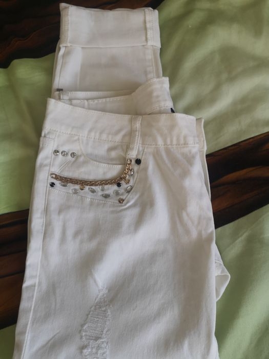 Бели дънки Rossa miss