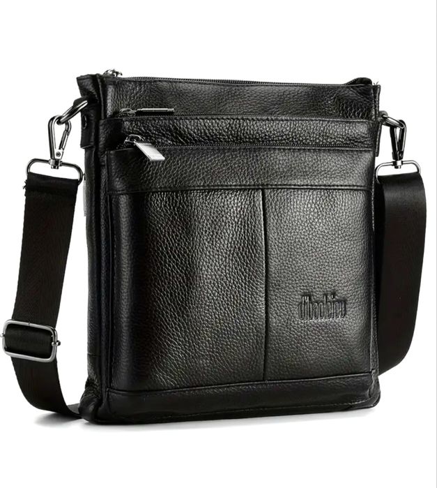 Мъжка творческа чанта (торба) за през рамо /Естест. кожа -20% Промоция