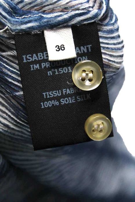 Isabel Marant Etoile копринена риза дамска синя геометричен принт 38