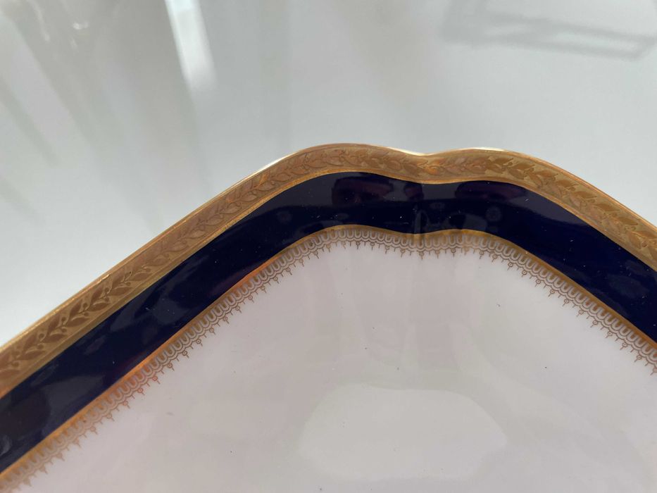 Set 3 platouri vechi Tritschler Cobalt natural și aur stare impecabilă