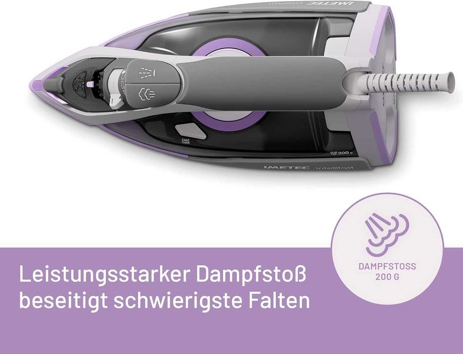 Парна ютия Imetec Intellifast 2400W, Керамична диамантена подметка