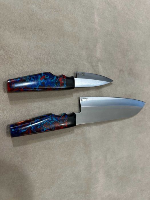 Set 2 Cuțite Profesionale Japoneze Chef Deba si Petty Oțel D2 Noi