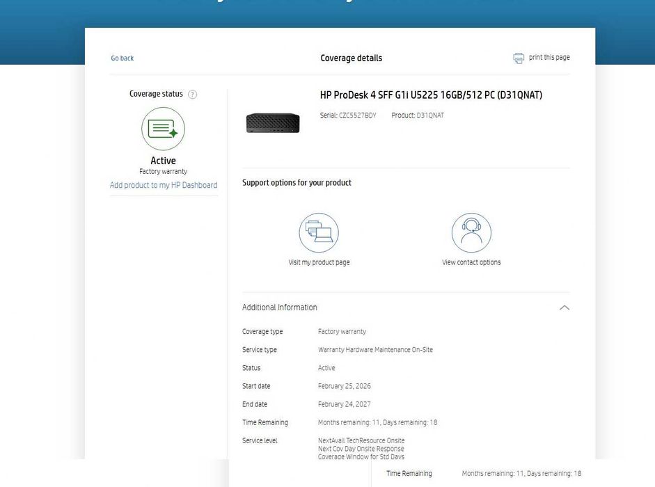 calculator HP ProDesk 4 SFF G1i Desktop AI PC , ultra 5 255 , nou
