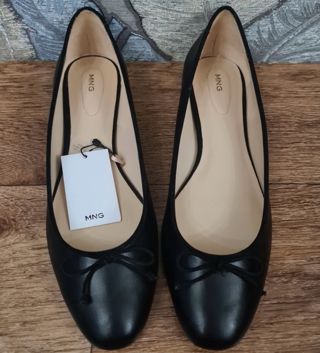 Новые кожаные балетки Mango оригинал | Манго