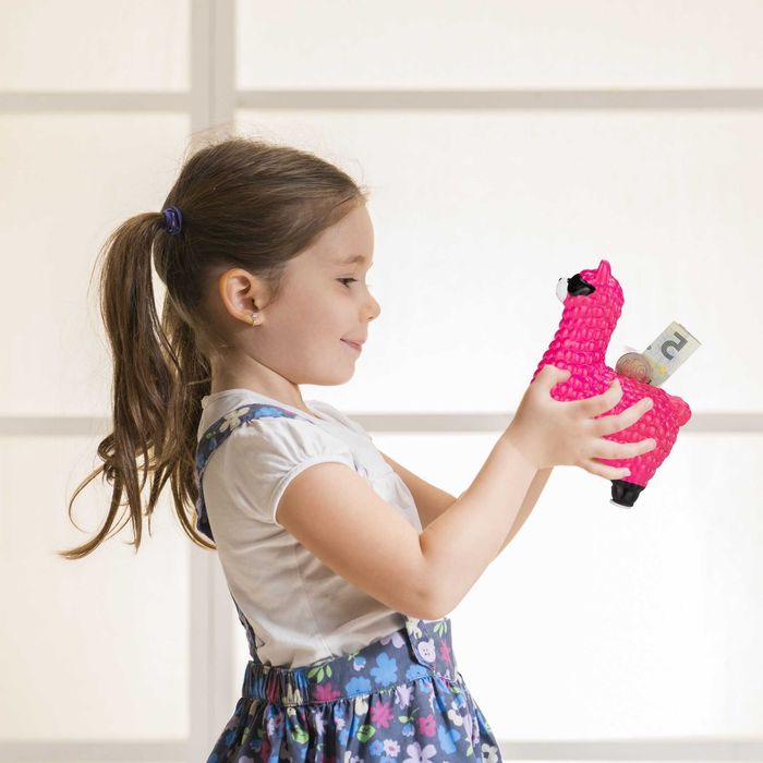 Pusculita Lama Cool design amuzant ochelari de soare 100% ceramica roz