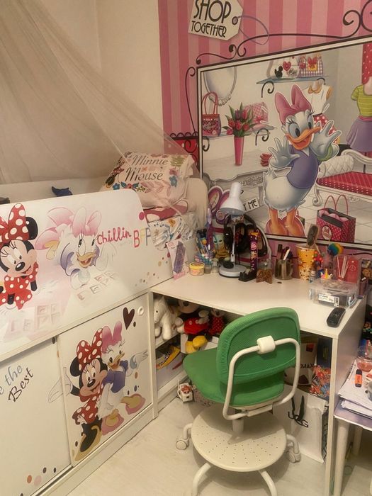 Pat copii cu birou Minnie