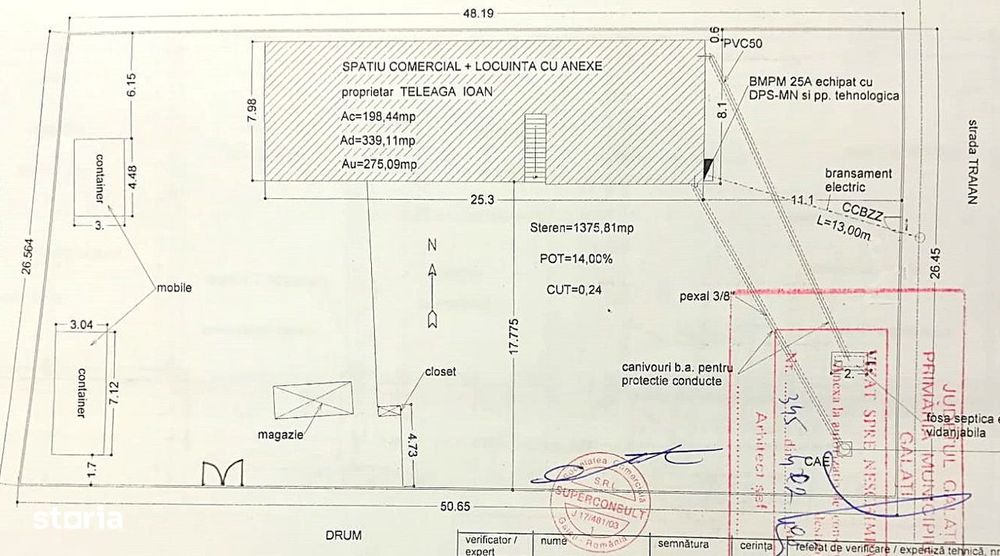 Spatiu Comercial 275 mp + Teren 1310 mp | Str. Traian - zona Metro