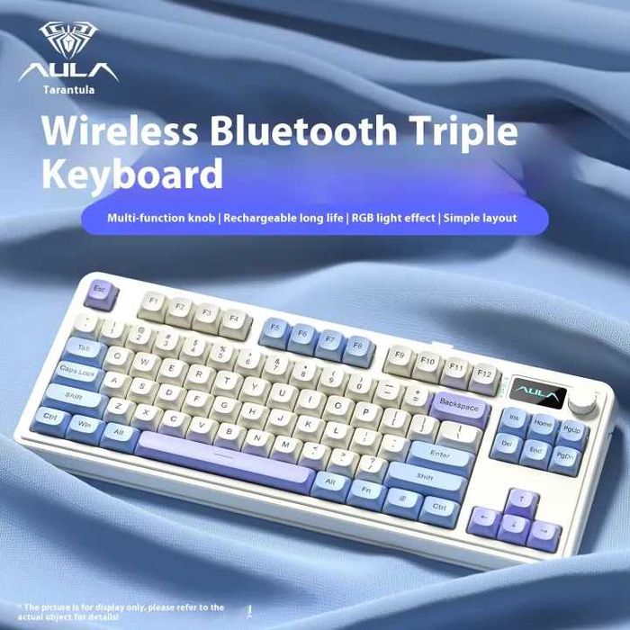 Tastatura Gaming Aula S87 Wireless Misty Blue
