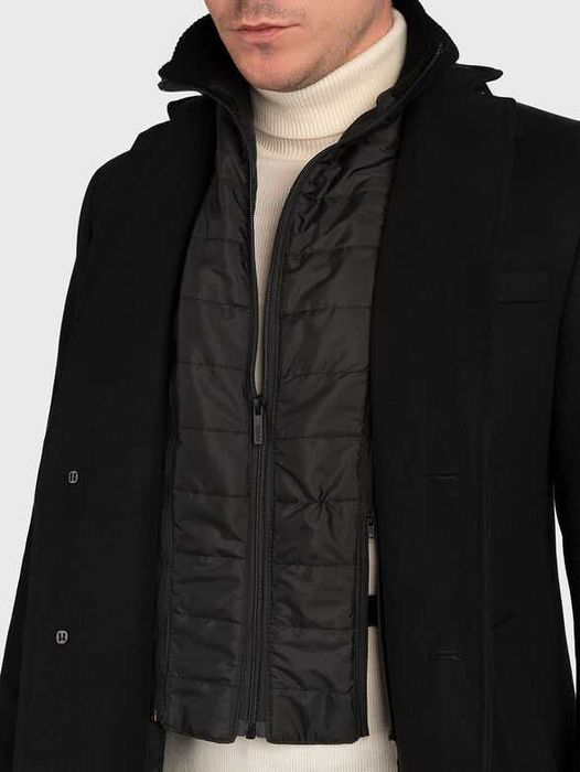 Palton slim 52 XL premium Strellson lana moale bleumarin inchis