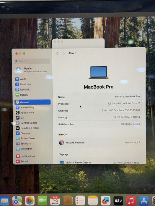 Macbook Pro 15 2018г 16/512