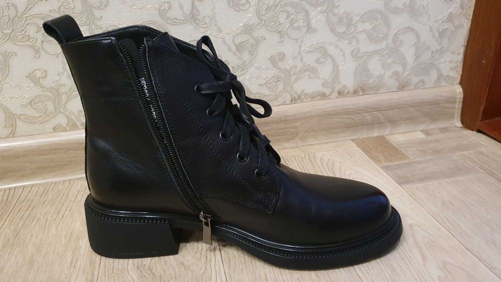 Кожаные ботинки на весну/осень, р.40