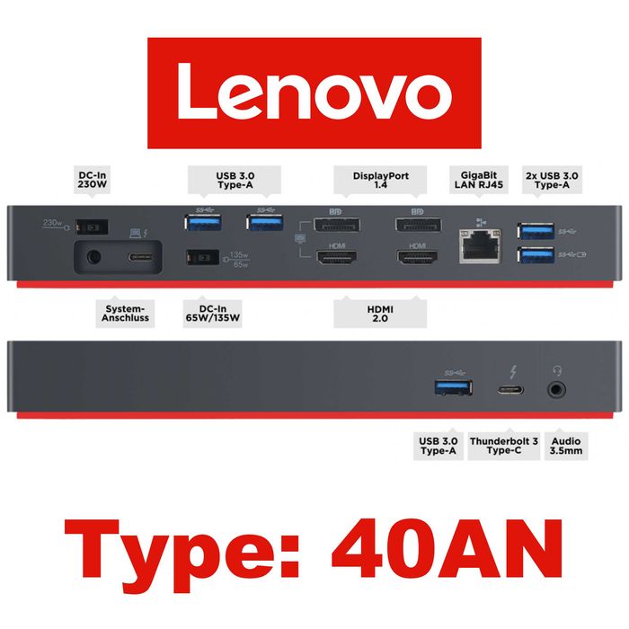 Dock Lenovo ThinkPad Thunderbolt 3, Dell WD19, HP USB-C Dock G4