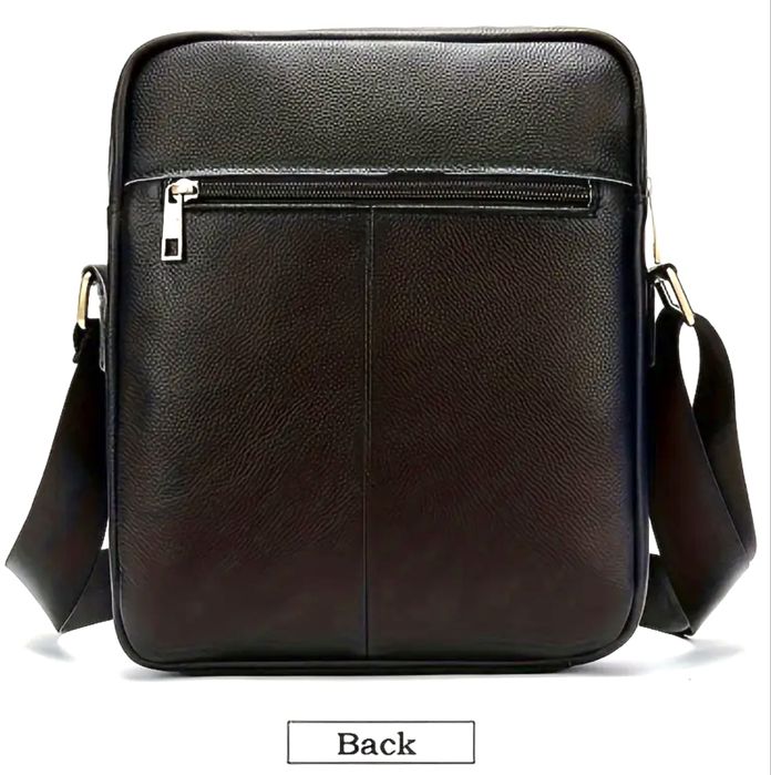 Мъжка кожена чанта /Ежедневна, обемна и елегантна, черна естест. кожа!