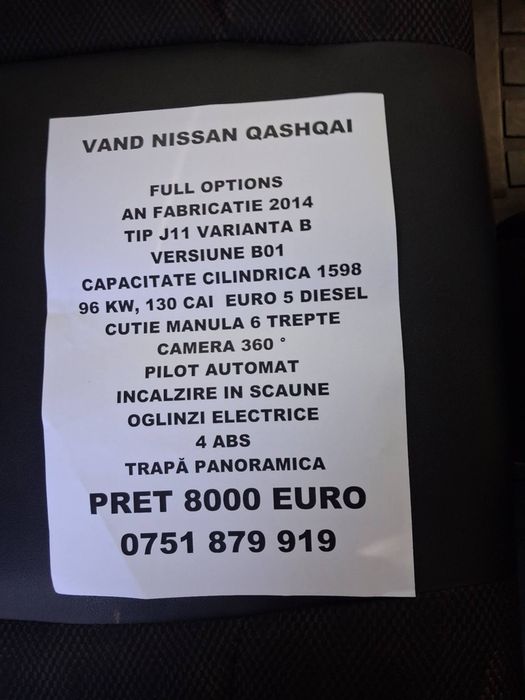 Vând Nissan Qashqai