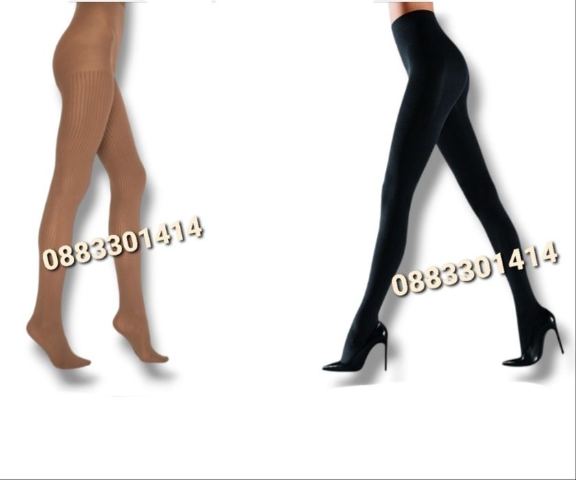 Топъл дамски чорапогащник с подплата Чорапогащи Черен Бежов